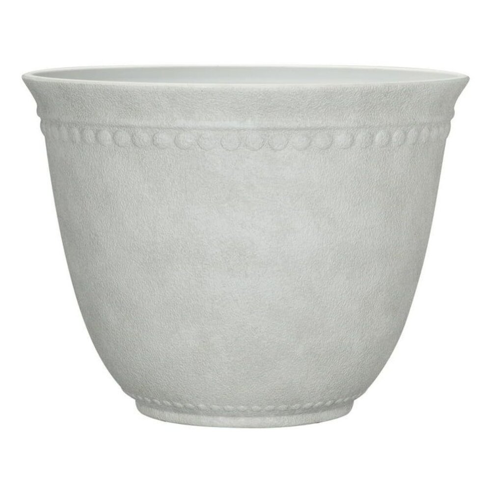 My Texas House Asti Resin Planter - White, 18" Dia x 13.7"‎ H